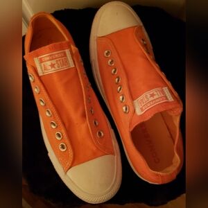 Converse Orange Slip-Ons NWOT